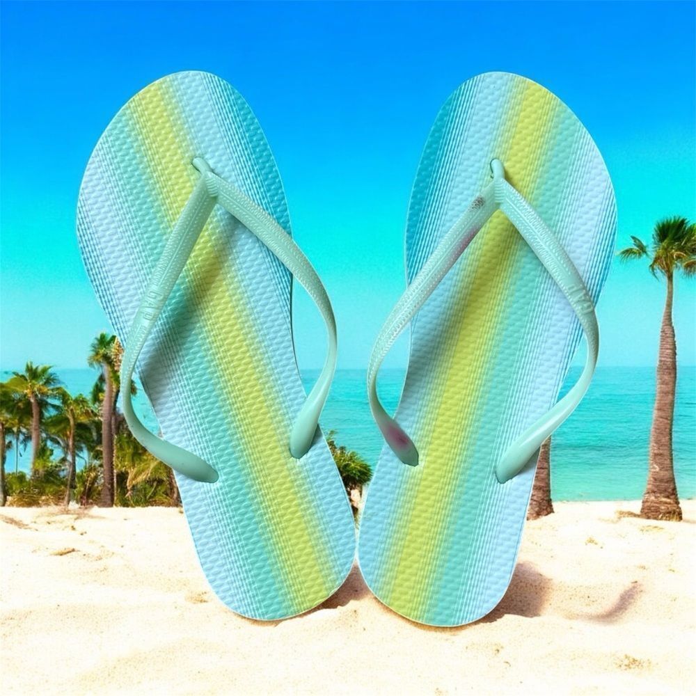 GAP Colorful Striped Flip Flops Size 6